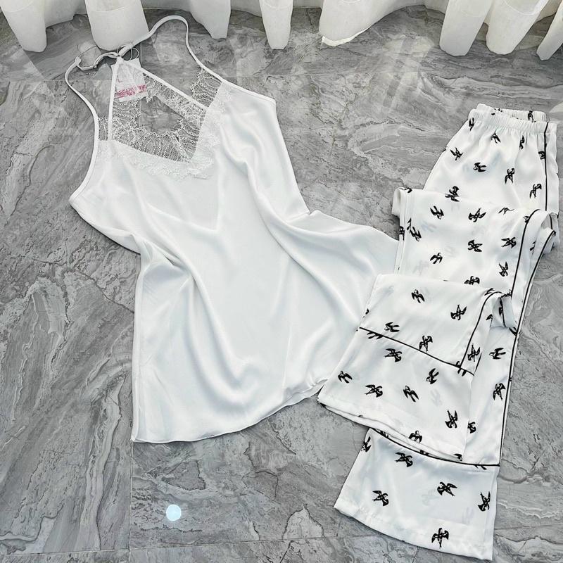 BỘ LỤA QCCC ÁO DÂY QUẦN DÀI MẶC 2 KIỂU