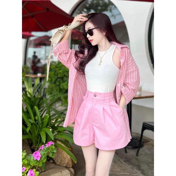 Freeship SET ÁO SƠ MI quần short áo 2d set 3 món Kgia fashion