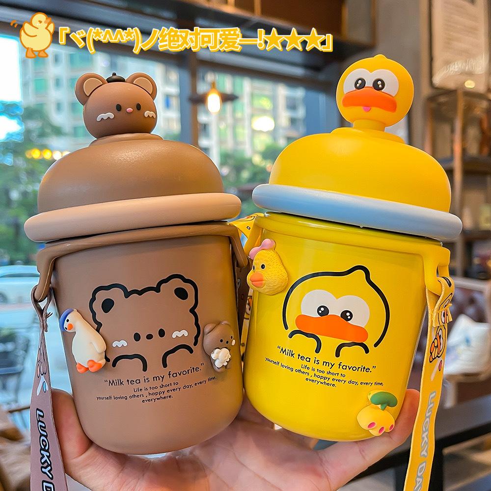 Cốc Trẻ Em Sáng Tạo Dễ Thương Bình Bình Nước Giữ Nhiệt Chất Lỏng Cúp Điện Chống Thấm Nước Cho Bé Bú Bình Giữ Nhiệt Màu Trẻ Em Nước