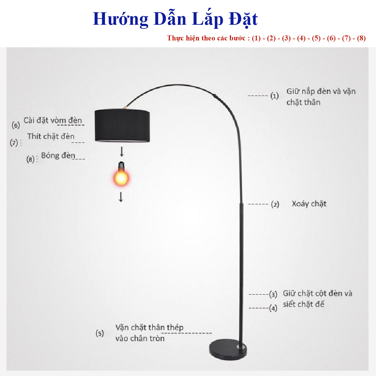 [Đèn Kiểu Mới D460 - tặng kèm 01 bóng Led] Đèn Cây Trang Trí Phòng Khách - Đèn Cây Đứng Trang Trí - Đèn Đứng cần Câu - Đèn Trang Trí Phòng Ngủ - Hàng chính hãng