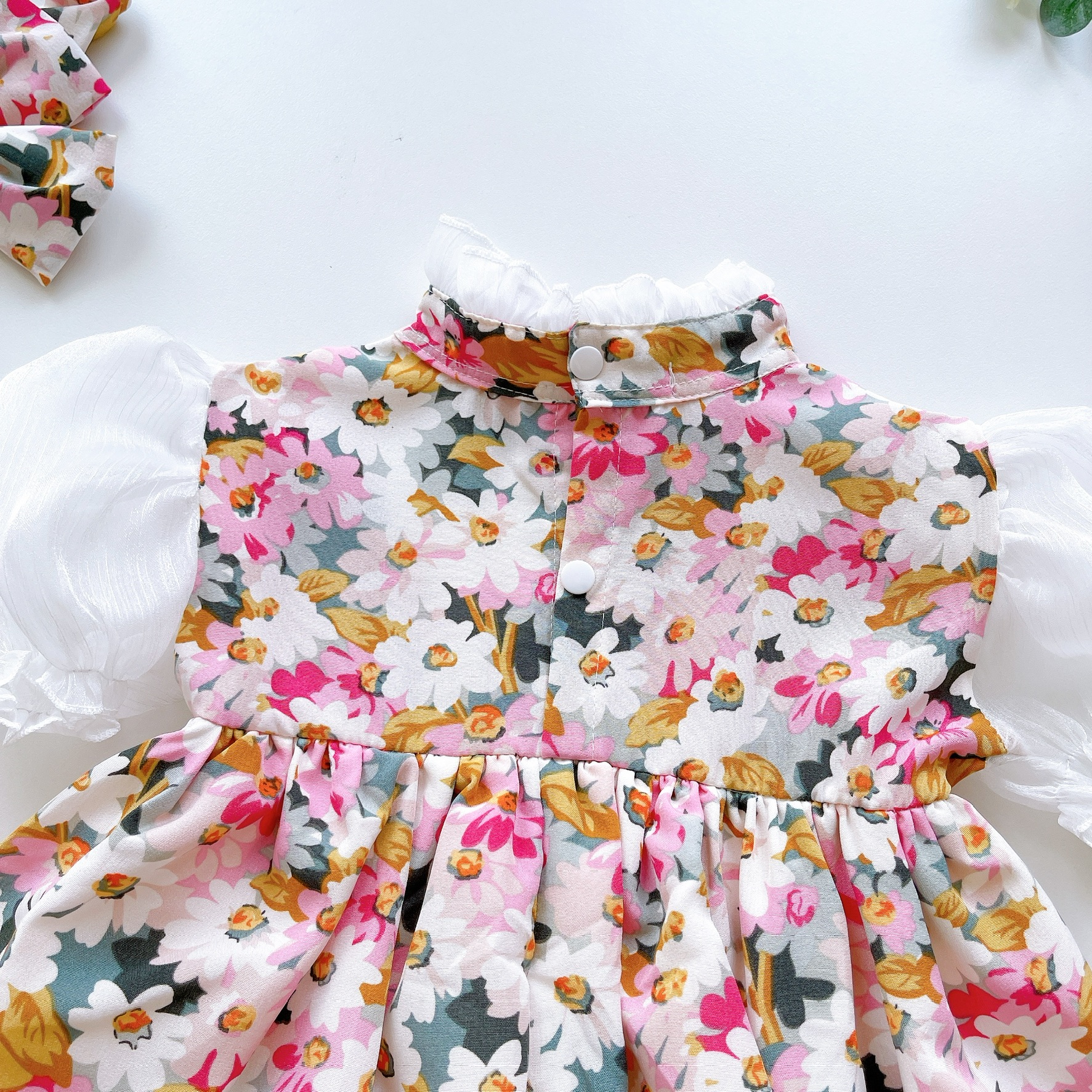 Váy Lụa Hoa Tay Ngắn Bé Gái 3 Đến 28kg Chất Lụa Phối Tơ Xước Ánh Nhũ