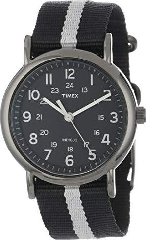 Timex Unisex T2N889 Weekender Black and Gray Nylon Strap Watch