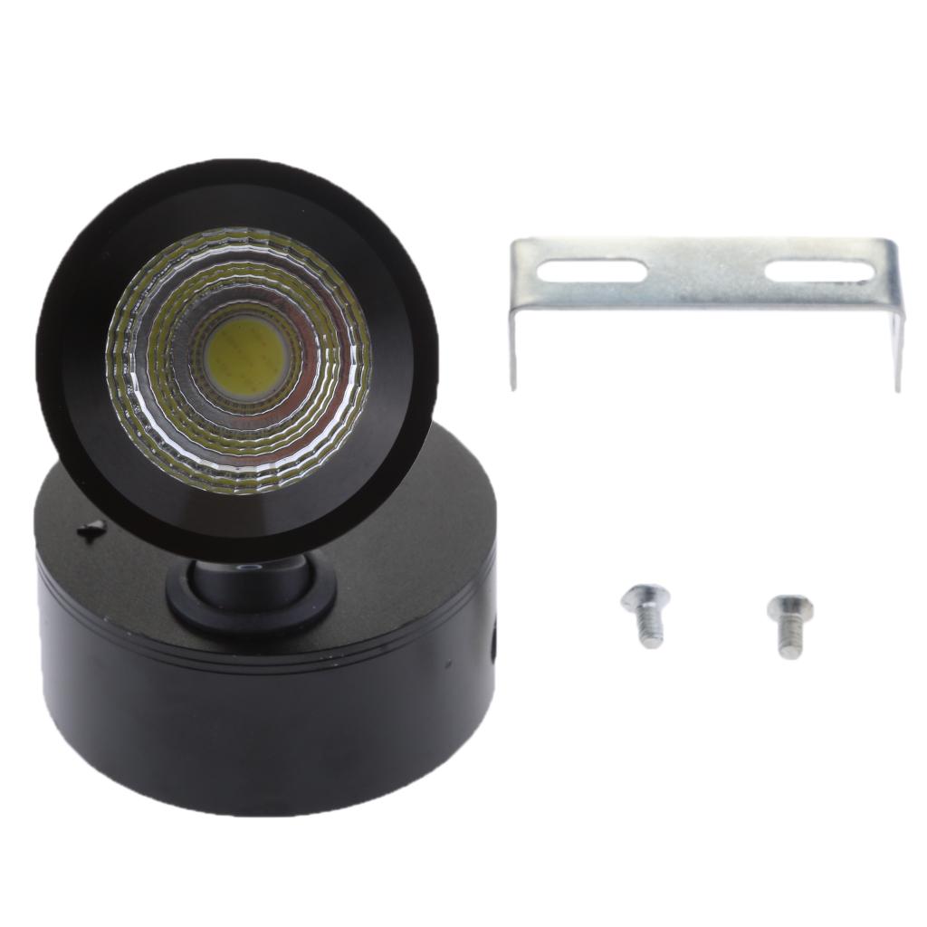 Boat 12V LED Reading Swivel Light 6000K Wall Mount for Marine Cabin RV Black