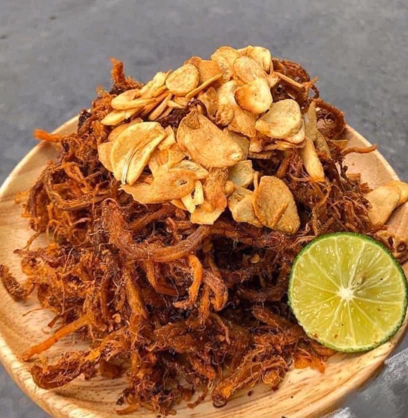 Khô heo cháy tỏi /Thượng hạng /Đồ ăn vặt VƯỜN XANH SẠCH /HỦ 200GRAM/loại ngon