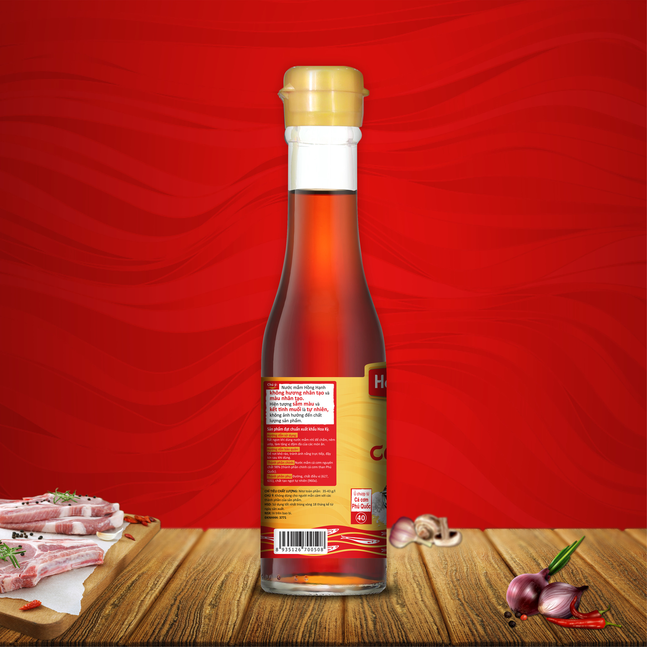 Nước mắm Phú Quốc Hồng Hạnh 40 độ đạm, dung tích 150ml, chai thủy tinh mini, du lịch tiện lợi.