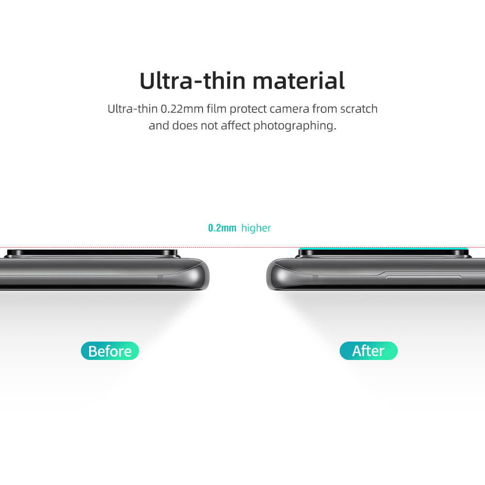Bộ 2 miếng dán kính cường lực camera cho Samsung Galaxy S20 Ultra mỏng 0.22mm hiệu Nillkin InvisiFilm độ cứng 9H chống vân tay không ảnh hưởng chất lượng ảnh chụp - hàng nhập khẩu