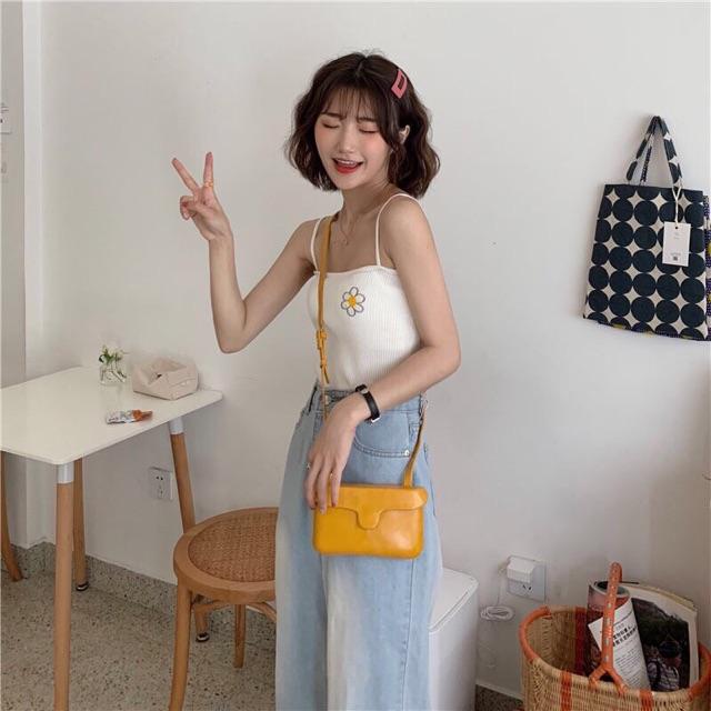 Áo len croptop cổ uy sa sả