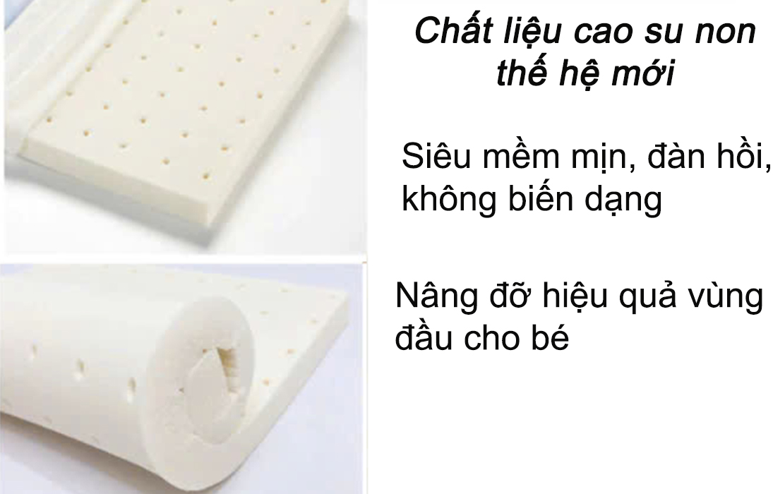 Gối cao su non kuku thế hệ mới siêu mềm mịn và đàn hồi KU-PLUS 29,5x43x2,5cm ku2047 new