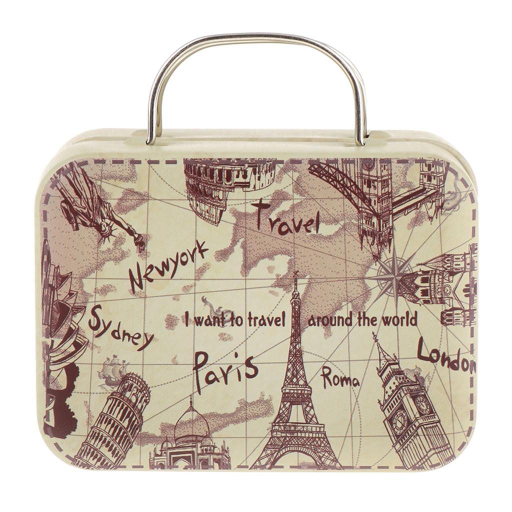 3Pcs 1/6 Scale Doll House Furniture Miniature Iron Suitcase Scene Layout