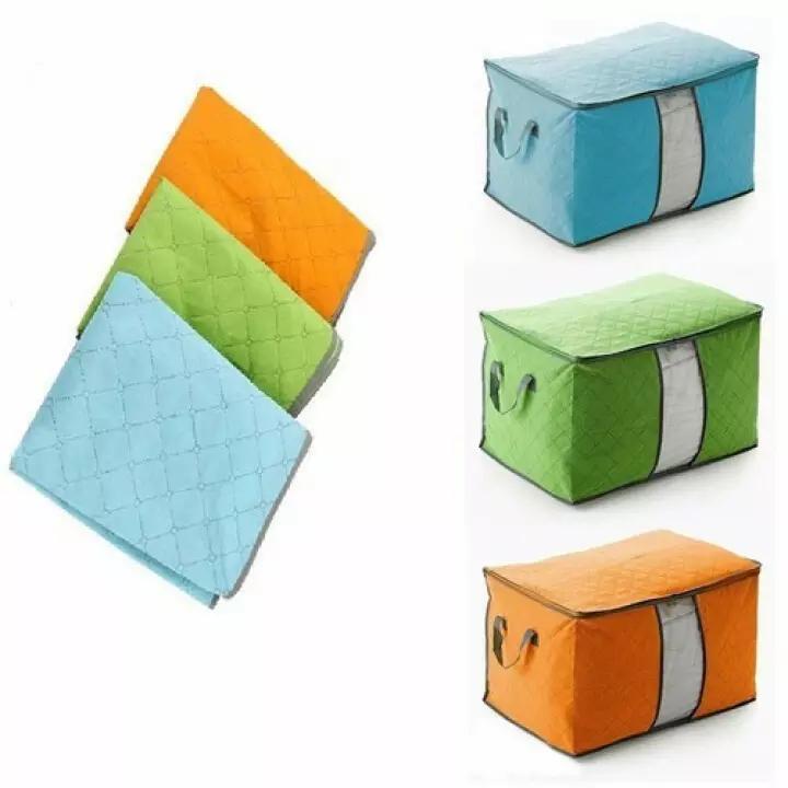 COMBO Túi Vải Đựng Chăn Màn Khung Sắt Siêu Bền Kèm Túi Chăn Gấp Gọn - Tặng 1 móc treo khóa