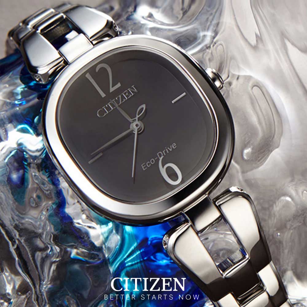 Đồng Hồ Nữ Citizen Dây Thép Không Gỉ EM0180-56E - Mặt Đen