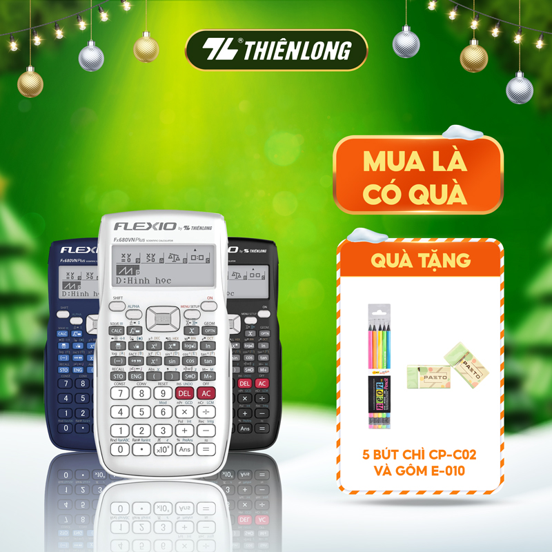 Máy tính khoa học Thiên Long Flexio Fx680VN Plus-KM - Đen