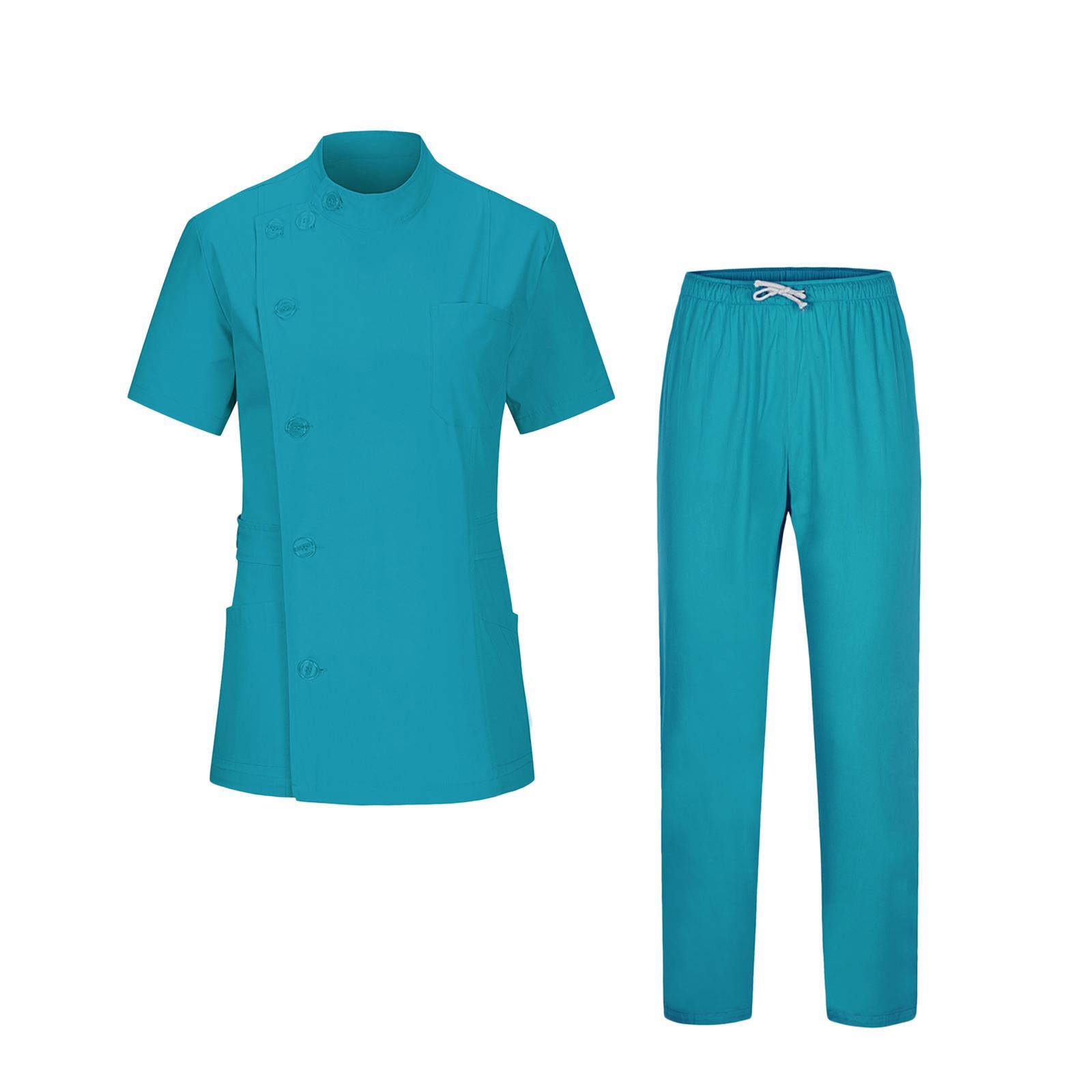 Women Scrubs Sets Top Jogger Pants Doctor Workwear Healthcare Soft Drawstring Pants Nurse Costume Nursing Uniforms for Massaging Esthetician