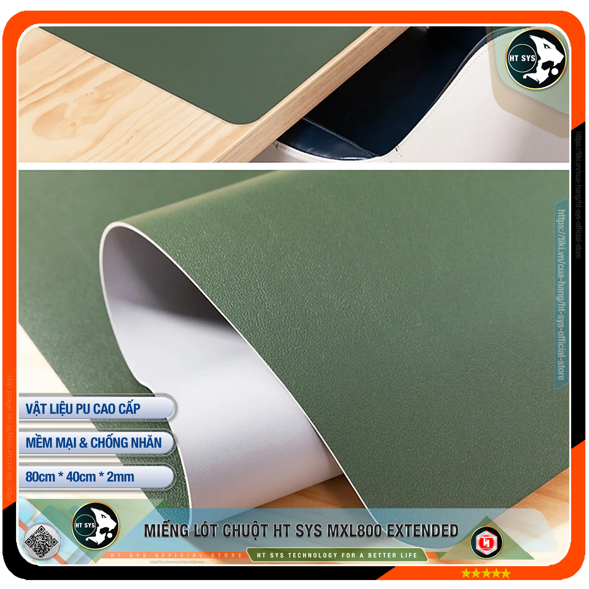 Miếng Lót Chuột HT SYS Desk Pad 80x40 - Hàng Chính Hãng