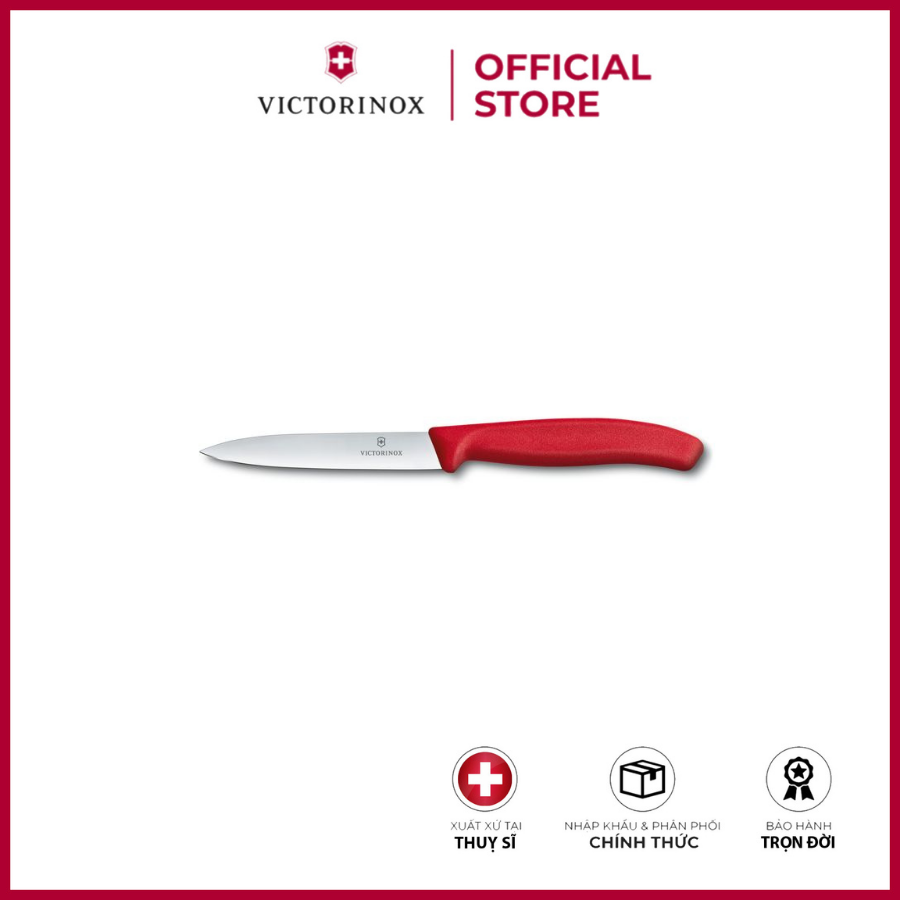 Dao bếp Victorinox Paring Knives màu đỏ (Pointed trip, 10cm) 6.7701
