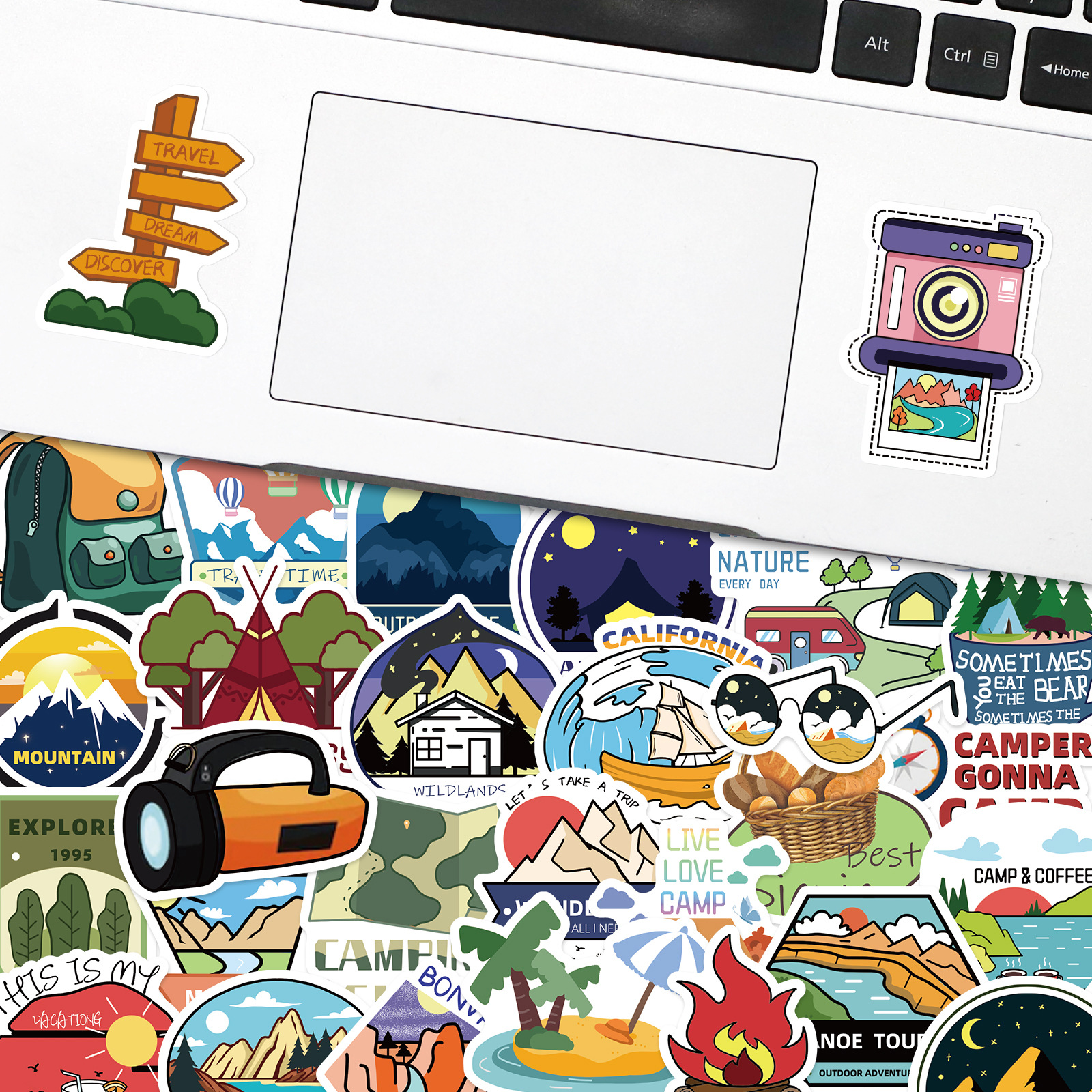 50 tấm dán Sticker Camping cắm trại ngoài trời phong cảnh không thấm nước dán laptop, nón bảo hiểm, xe, điện thoại, vali... (Hàng có sẵn + ảnh + video)