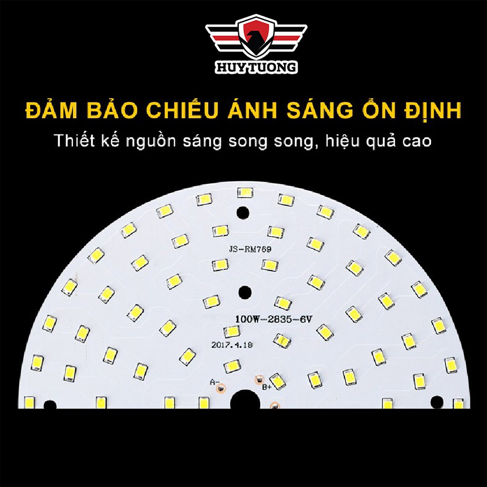 Đèn Led pha xưởng đui xoáy ánh sáng trắng chụp đèn tròn ( 30W - 50W - 100W ) cao cấp - Huy Tưởng