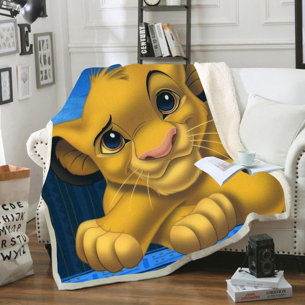 Disney Dễ Thương Simba Vua Sư Tử Bạn Bè Sang Trọng Chăn Cho Bé Của Trẻ Em Trẻ Em Tặng Ném 150X200Cm Sofa Giường vỏ Chăn Ga Gối