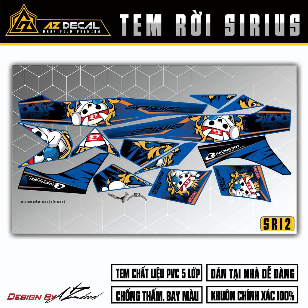 Tem Chế Xe Sirius RC Racing Boy | SR12 | Decal Rời Cắt Khuôn Sẵn Dễ Dán