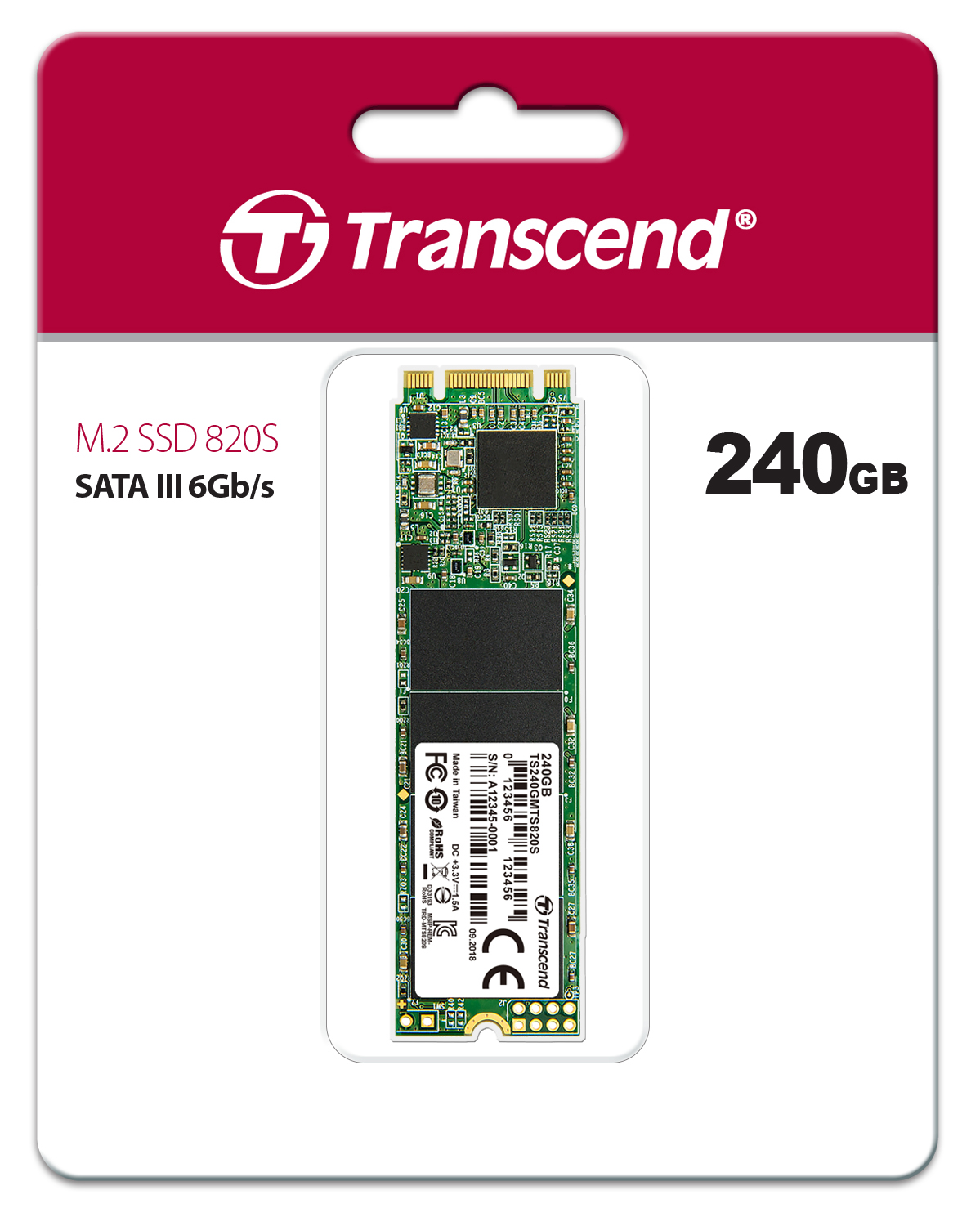 Ổ Cứng SSD Transcend 820S M.2 2280 SATA III 240GB - TS240GMTS820S - Hàng Chính Hãng