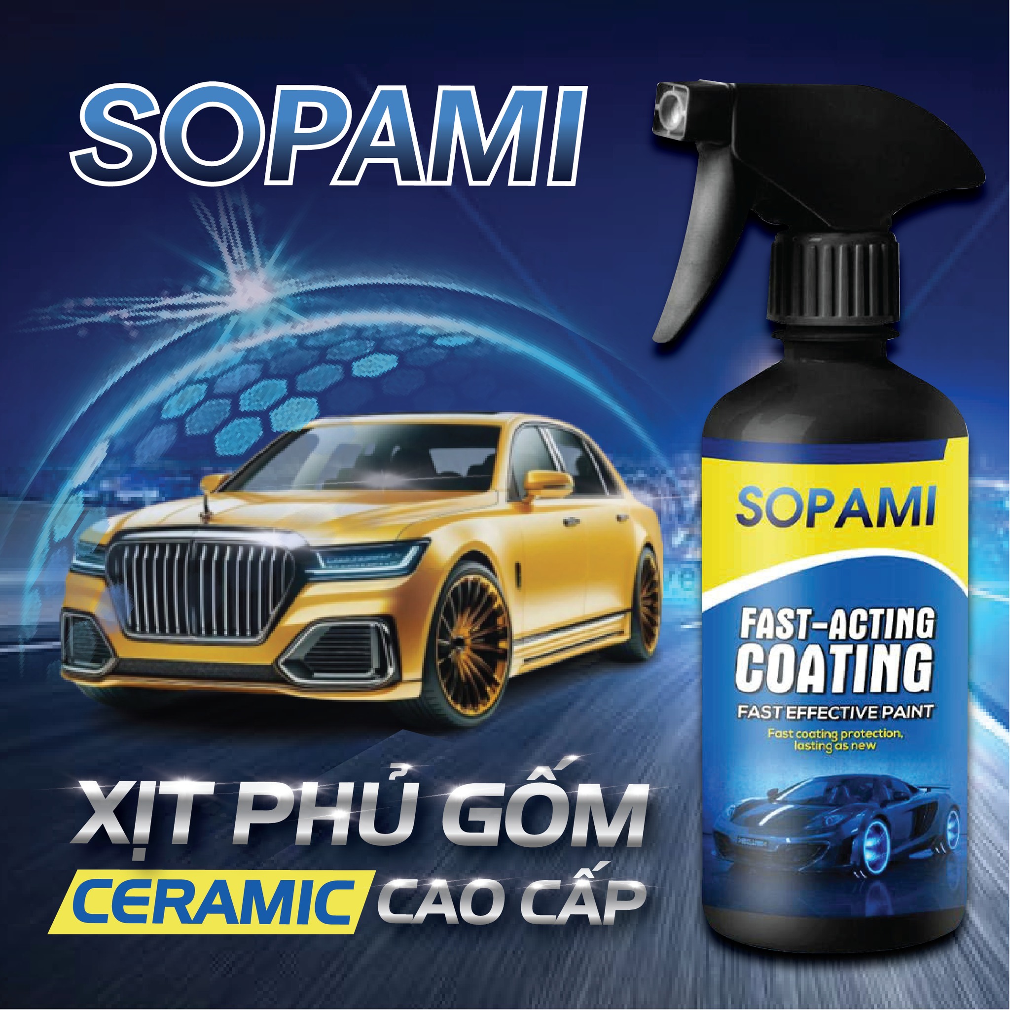 Chai Xịt Phủ Gốm Ceramic Và Phủ Bóng Vỏ Xe Và Kính Giúp Xe Luôn Sáng Bóng Và Sạch Sẽ Dùng Cho Ôtô Xe Máy