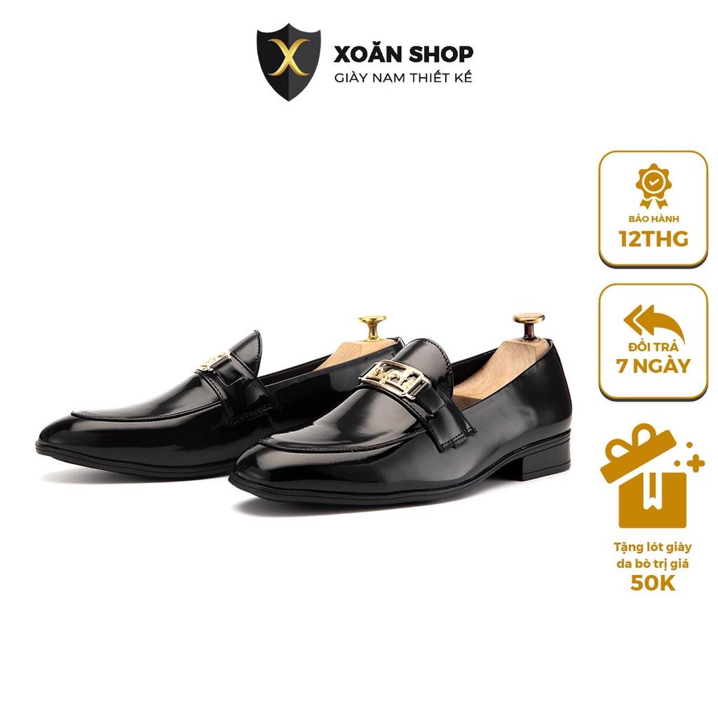 Giày Lười Nam Công Sở XOĂN SHOP Da Pu Pu Size 38 Đến 42 Màu Đen - V2