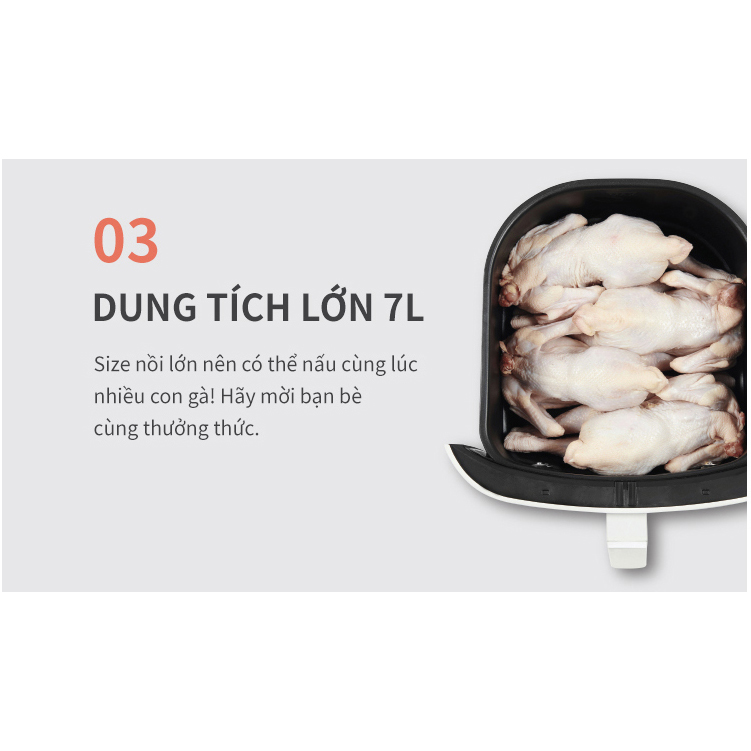 Nồi Chiên Không Dầu Kết Hợp Chức Năng Hấp Lock&amp;Lock EJF881BLK 7L