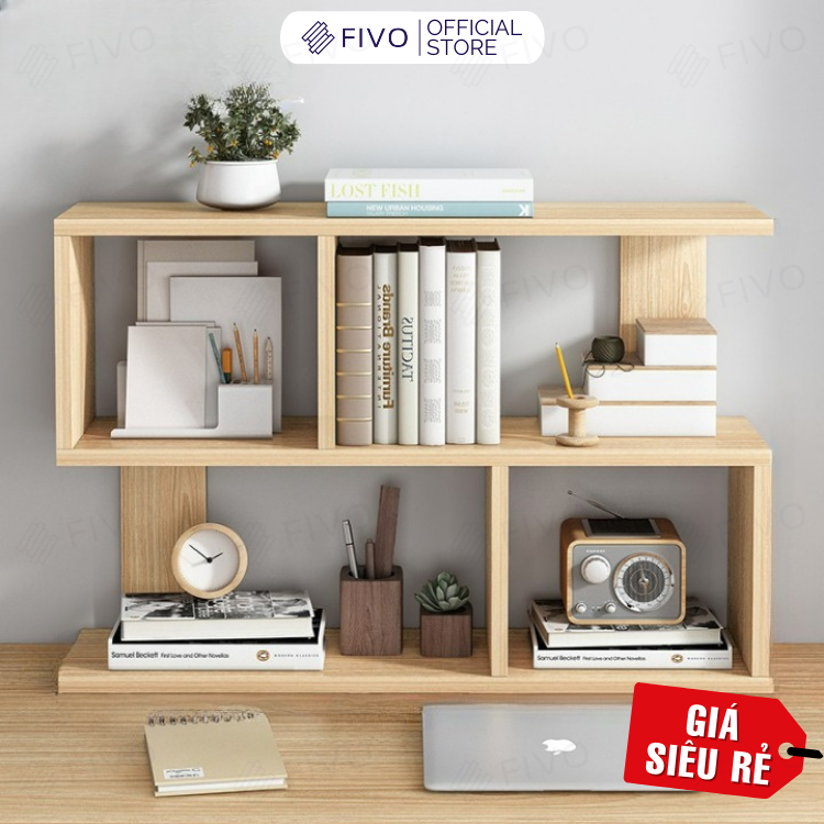Kệ Sách Để Bàn Mini Bằng Gỗ Cao Cấp FIVO Mã FB20, Lắp Ráp Thông Minh, Đơn Giản Tại Nhà Có Hướng Dẫn Chi Tiết