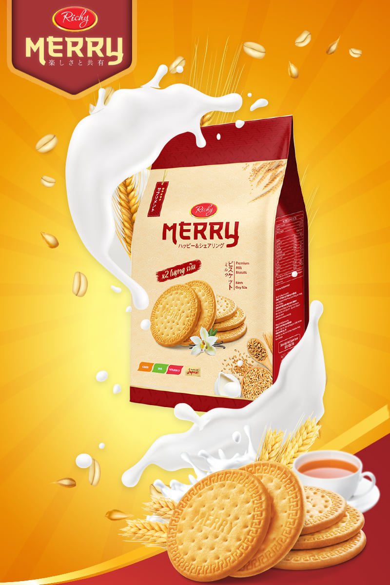 Bánh Quy Sữa Merry Richy Thơm Ngon Giòn Rụm Túi 192g - Bánh | SoSanhGia.vn