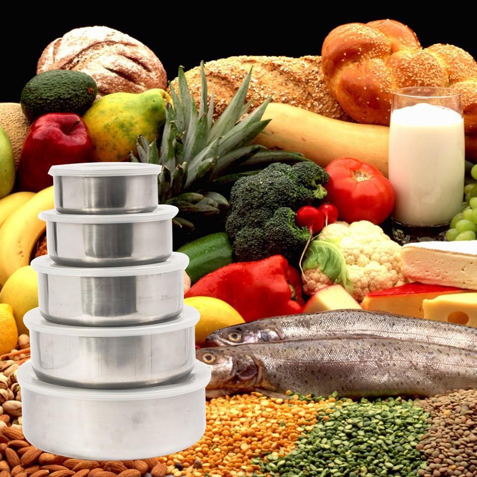 Bộ 5 hộp đựng thực phẩm inox