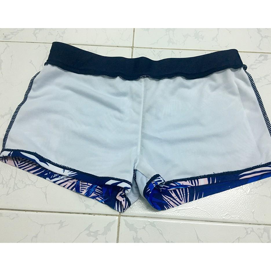 Đồ bơi nữ bikini 2 mảnh họa tiết kín đáo che bụng tôn dánh phong cách Hàn Quốc bikini cạp cao QC012 - Buộc tóc