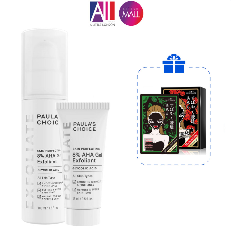 Gel tẩy tế bào chết Paula's Choice skin perfecting 8% AHA gel exfoliant TẶNG Ampoule chống lão hóa Martiderm (Nhập khẩu)