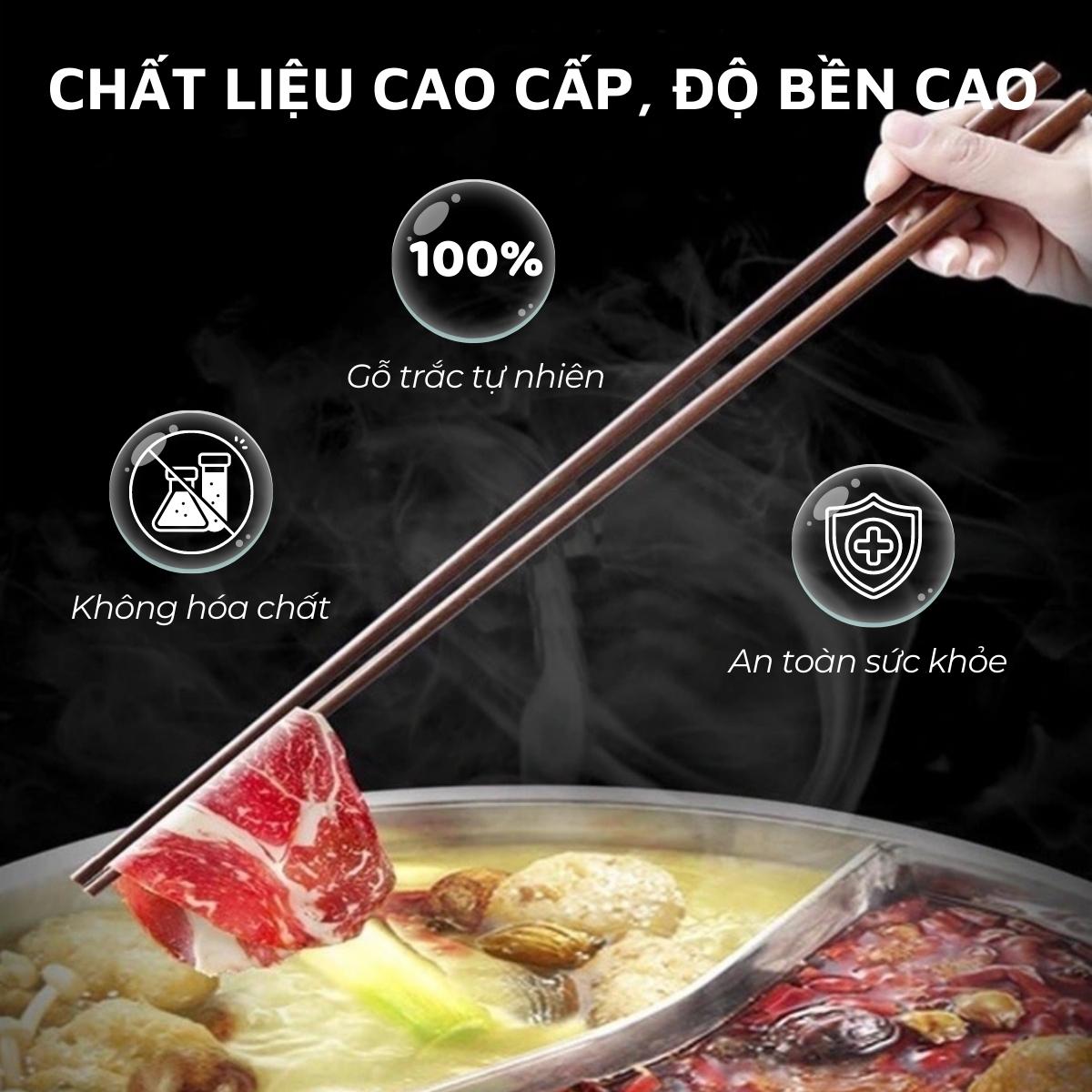 Đũa xào nấu thức ăn DandiHome gỗ trắc cao cấp, chịu nhiệt tốt, không độc hại khi gặp nhiệt độ cao