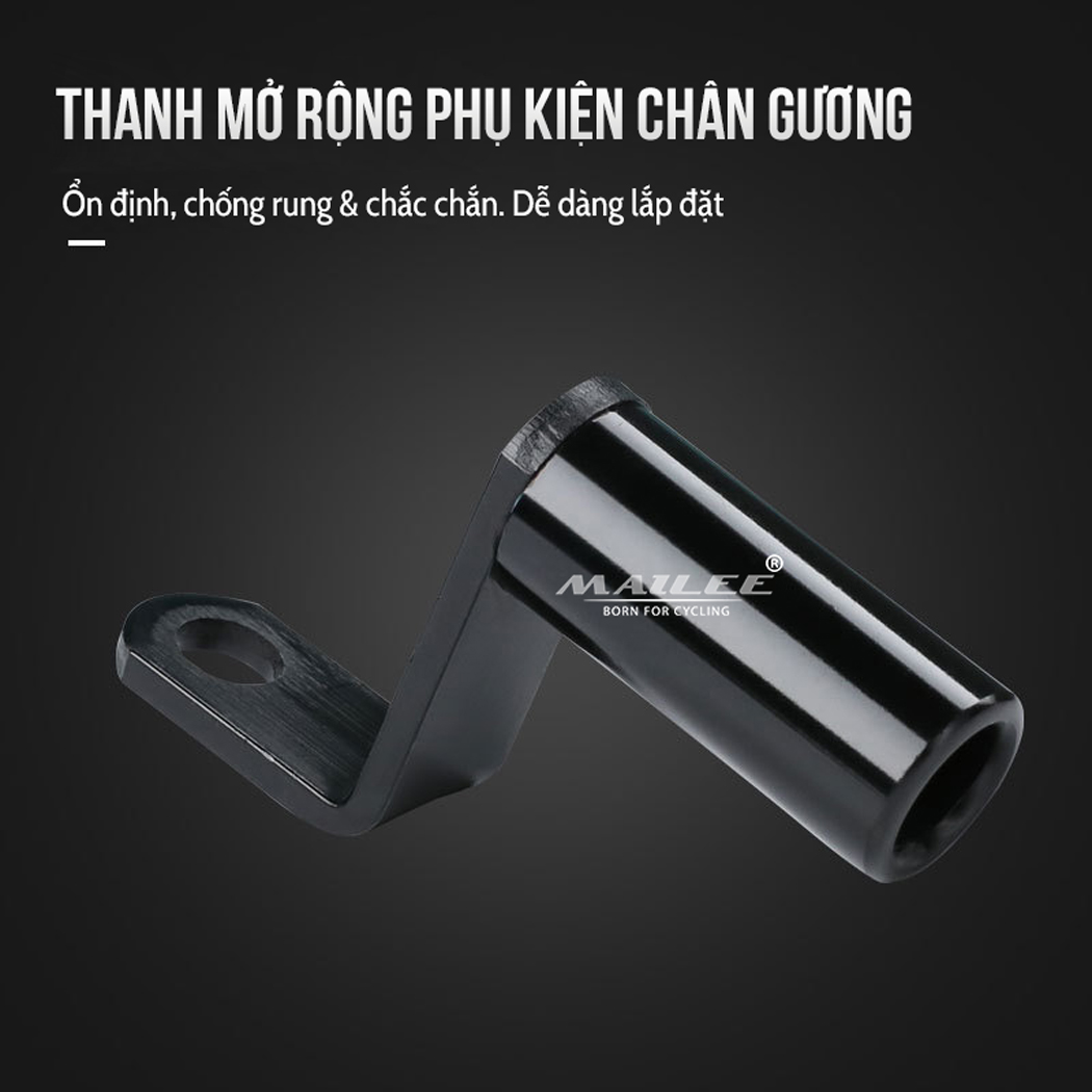 Chân đế mở rộng gắn chân gương chiếu hậu cho xe máy, xe đạp điện, xe gắn máy, xe đạp chất liệu Nhôm gắn thêm phụ kiện đèn xe, còi, kẹp điện thoại Mai Lee