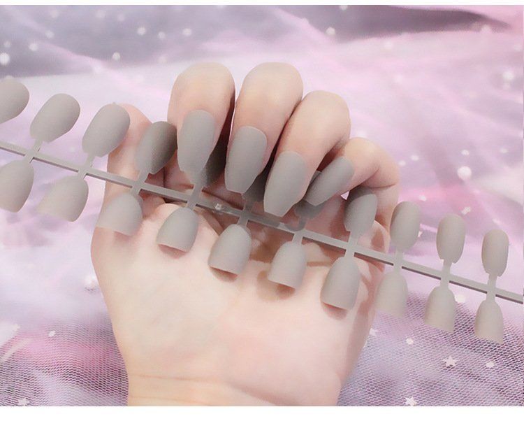 Nail giả màu lì, bộ 24 móng tay giả dáng ngắn họa tiết 3D nghệ thuật cực đẹp MG13