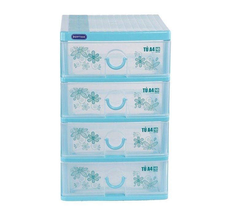 Tủ nhựa Duy Tân Tomi A4 nắp bằng 4 ngăn - 43433 - Giao màu ngẫu nhiên - Hàng chính hãng