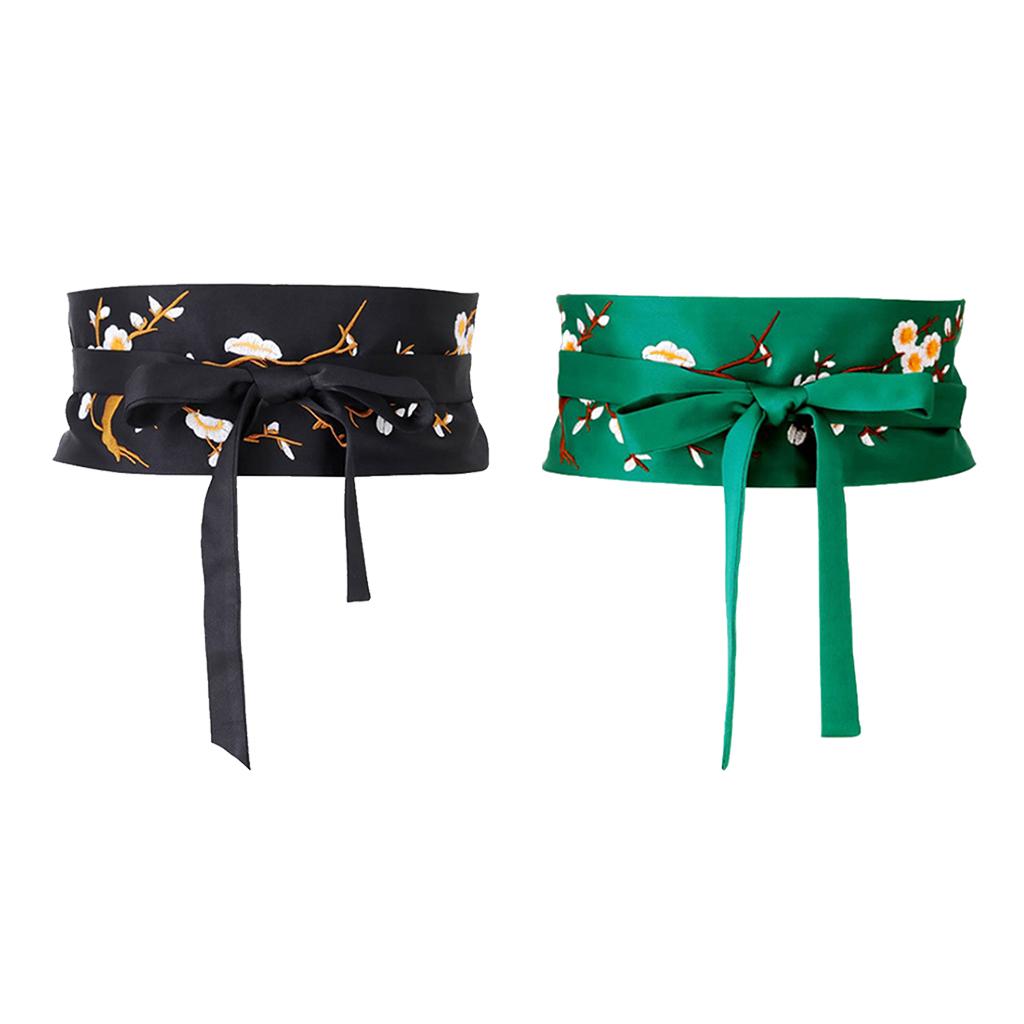 Vintage Style Embroidered Waistband Obi Belt Corset Belt For Dress