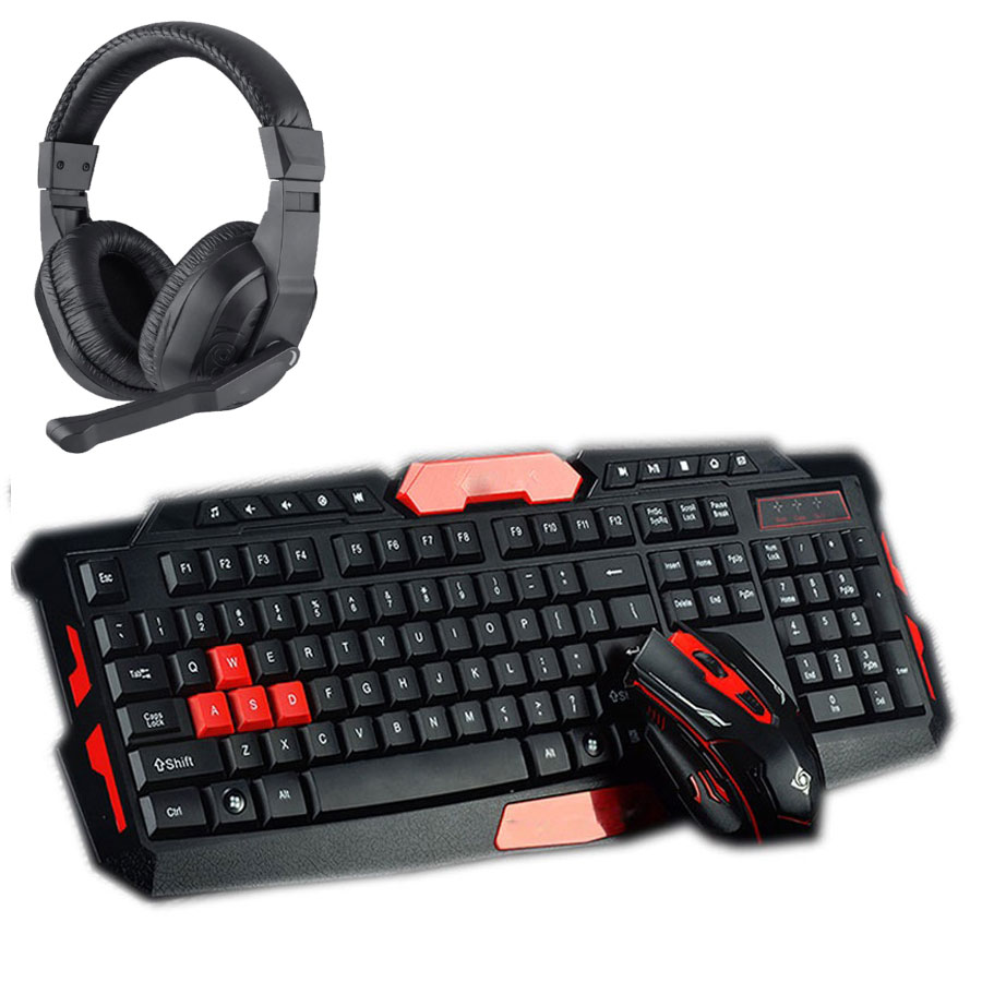 Combo Bộ Bàn Phím Và Chuột Không Dây Gaming HK8100 Tốc Độ Cao, Tiết Kiệm Điện Năng + Tặng Tai Nghe Chụp Tai Kèm Mic Dành Cho Game Thủ CT-770 ( Màu Ngẫu Nhiên )