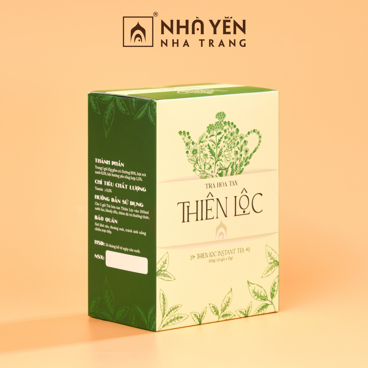 Đặc Sản Khánh Hòa - Trà Hòa Tan Thiên Lộc - Hộp 20 Gói - Trà Thanh Nhiệt - Trà Yến - Nhà Yến Nha Trang - Thương Hiệu Uy Tín - Đặc Sản Yến Sào Khánh Hòa - Yến Sào Chất Luợng