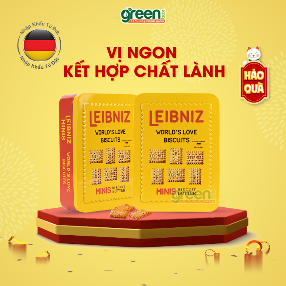 Hộp bánh qui bơ Leibniz Minis World's Love 300g New 2023, nhập khẩu Đức