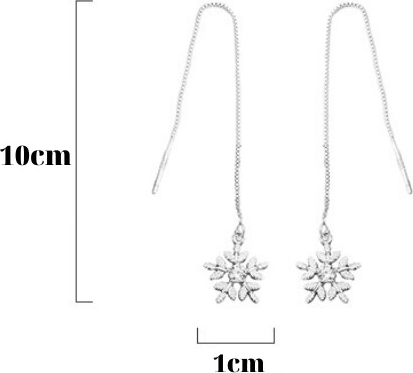 -  Bông tai Bạc Nữ  925  hình bông tuyết bay