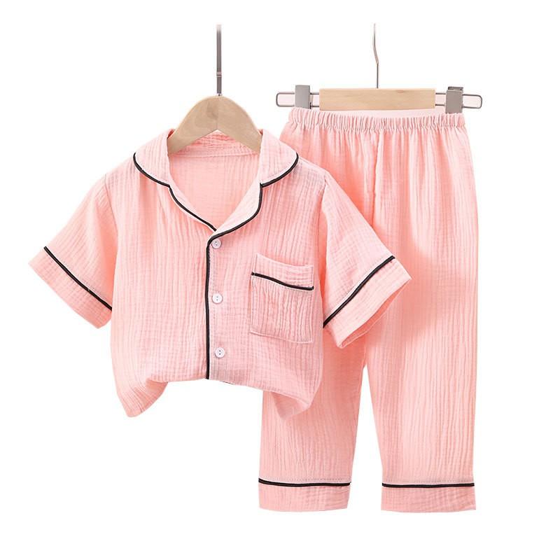 Bộ Đồ Ngủ Cộc Tay Cho Bé Trai Bé Gái SUMO KIDS, Bộ Pijama Cộc Tay Chất Đũi Cao Cấp Cho Bé Từ 6-28kg