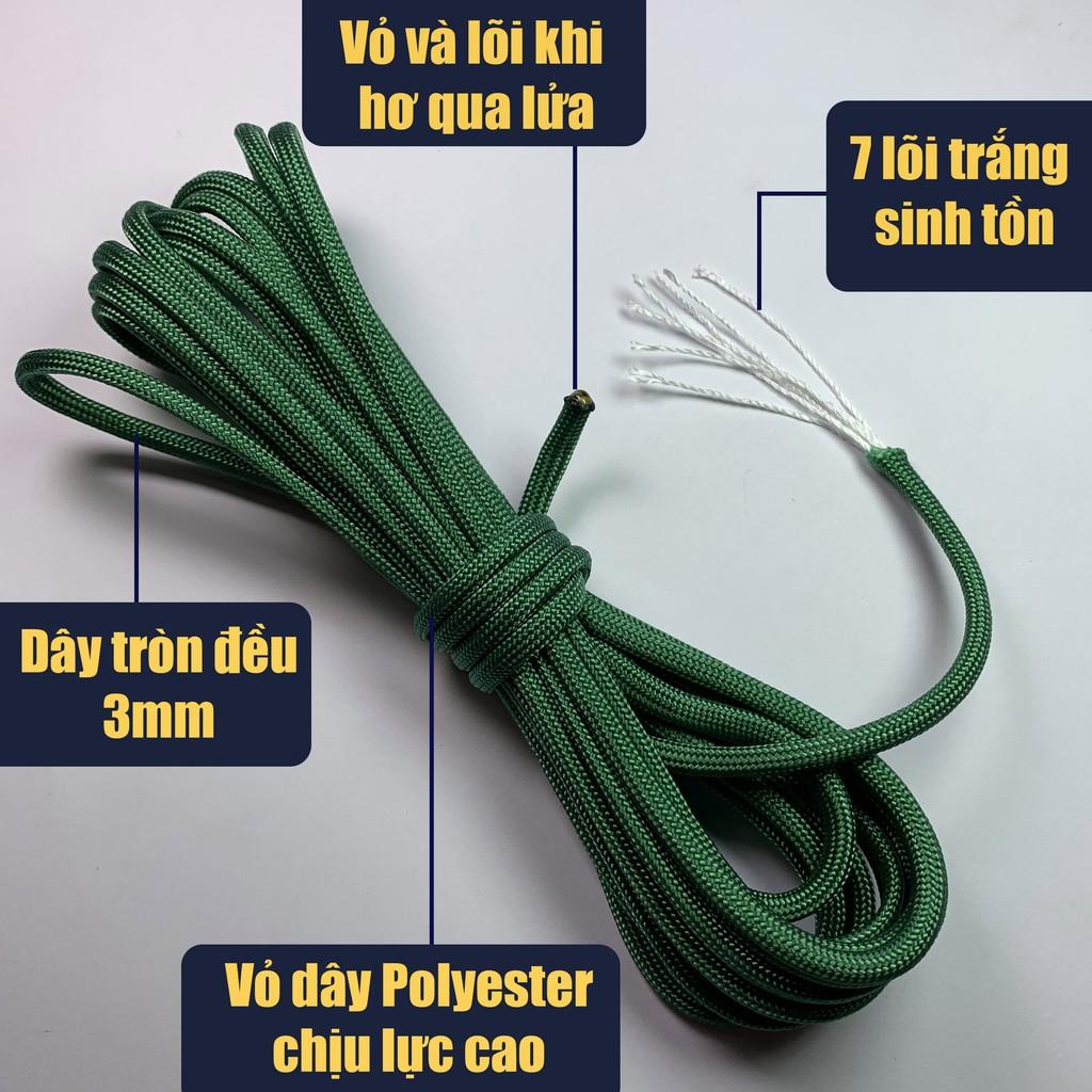 Dây paracord 7 lõi 3mm tròn - 5 mét từ màu 1-20