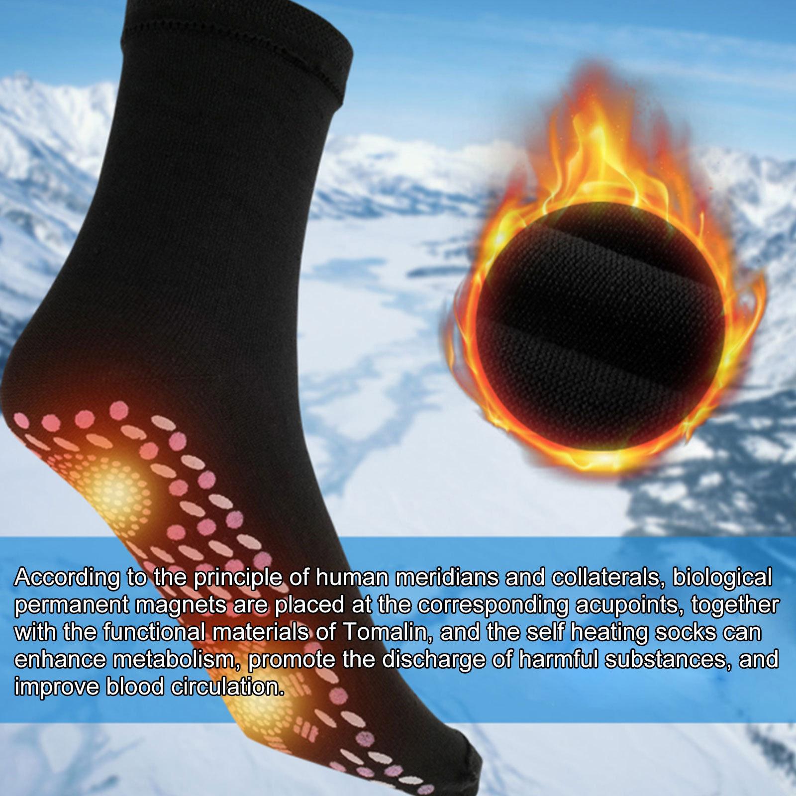 South Moon 1 pair of Self-heating Massage Socks Skin-friendly Breathable Foot Warmers for Men Women Outdoor Skiing Camping Hiking