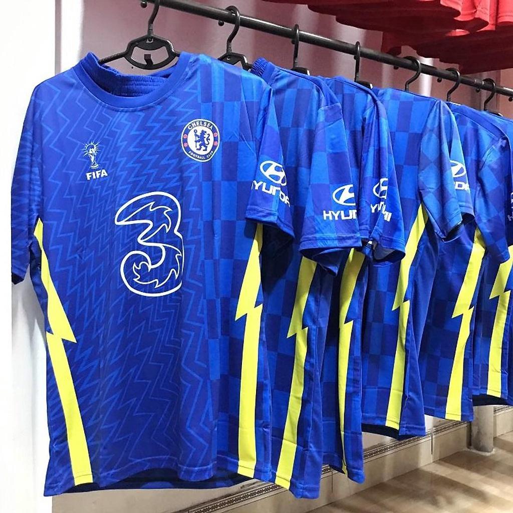 Set thể thao thun lạnh football CLB Chelsea 2022 xanh