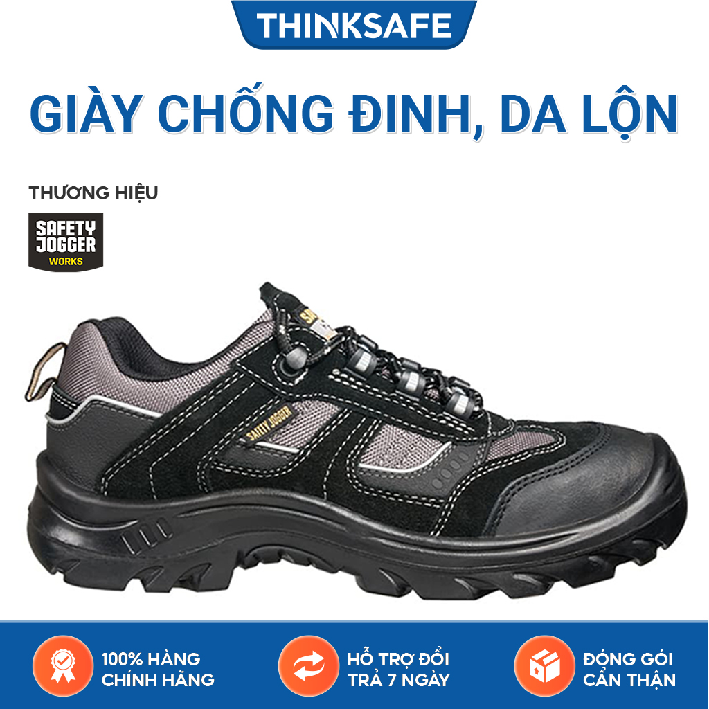 Giày bảo hộ lao động Safety Jogger Jumper S3 SRC da bò lộn, chống đinh, chống trượt, ngăn tích điện - Thinksafe