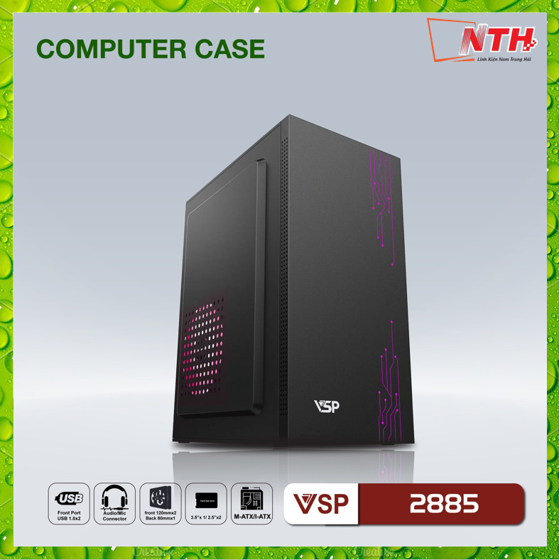 Vỏ Case Máy Tính VSP 2885 (Chuẩn mATX) - Hàng Nhập Khẩu