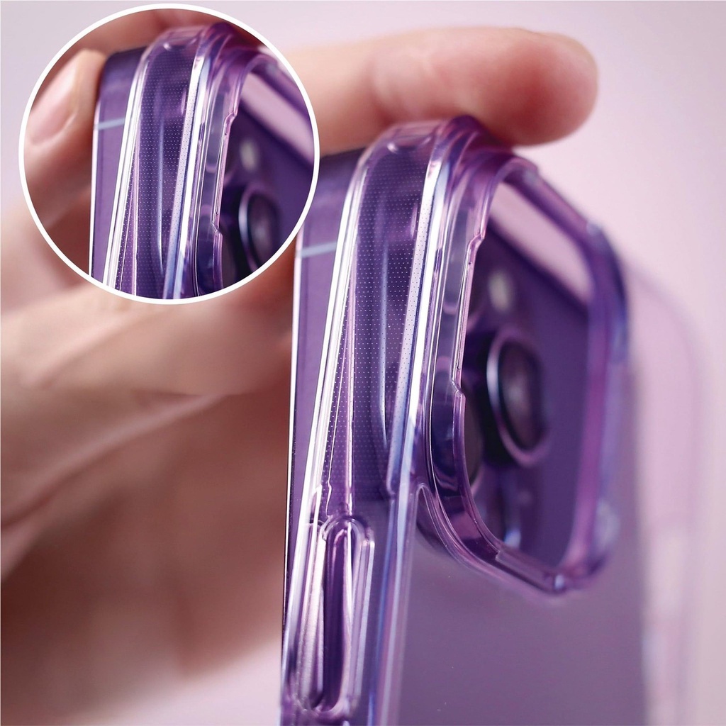Ốp lưng trong suốt viền màu cho iPhone 14 Pro Max hiệu Likgus Simple But Unique chống sốc, chống chịu mọi va đập - hàng nhập khẩu