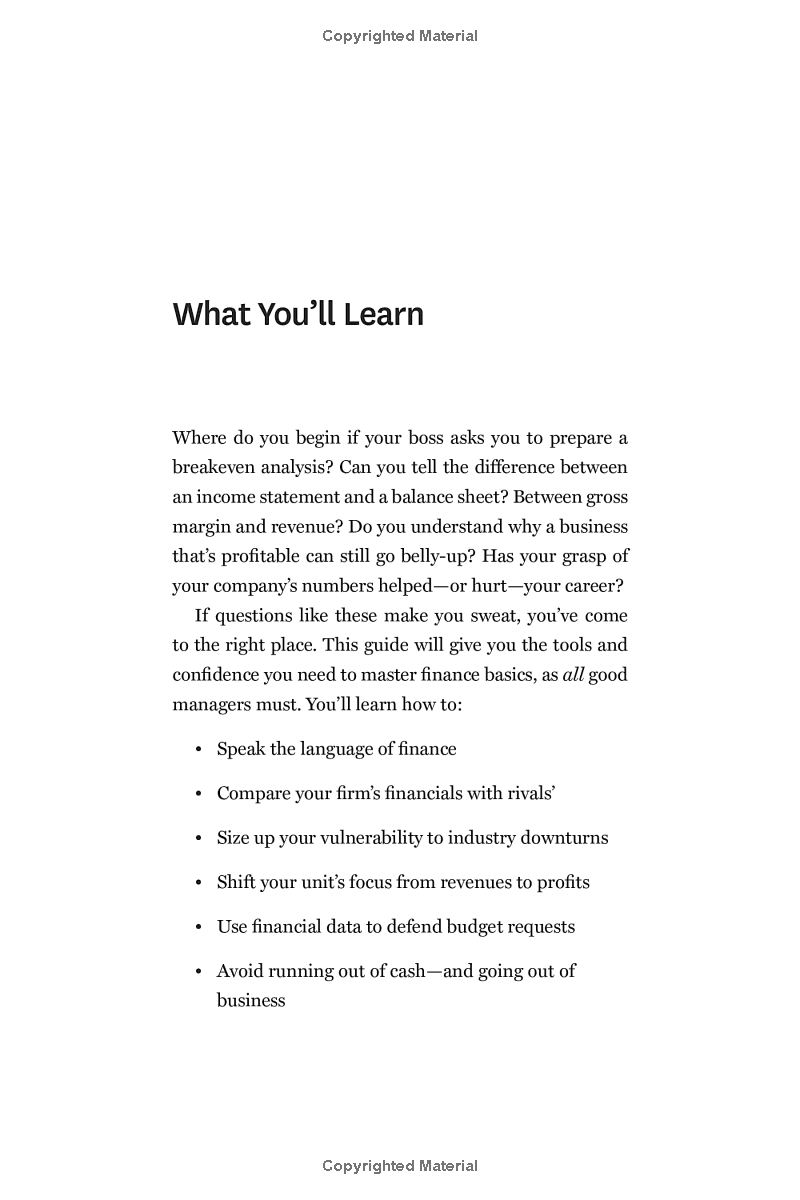 Harvard Business Review Guide To Finance Basics For Managers
