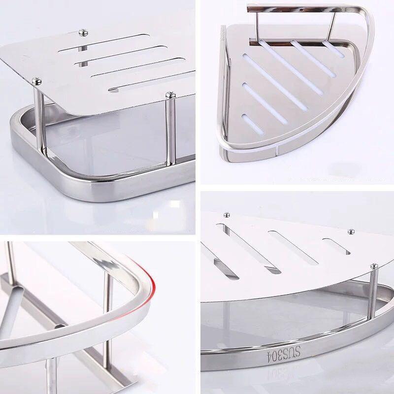 Giá inox 2 tầng để đồ nhà tắm